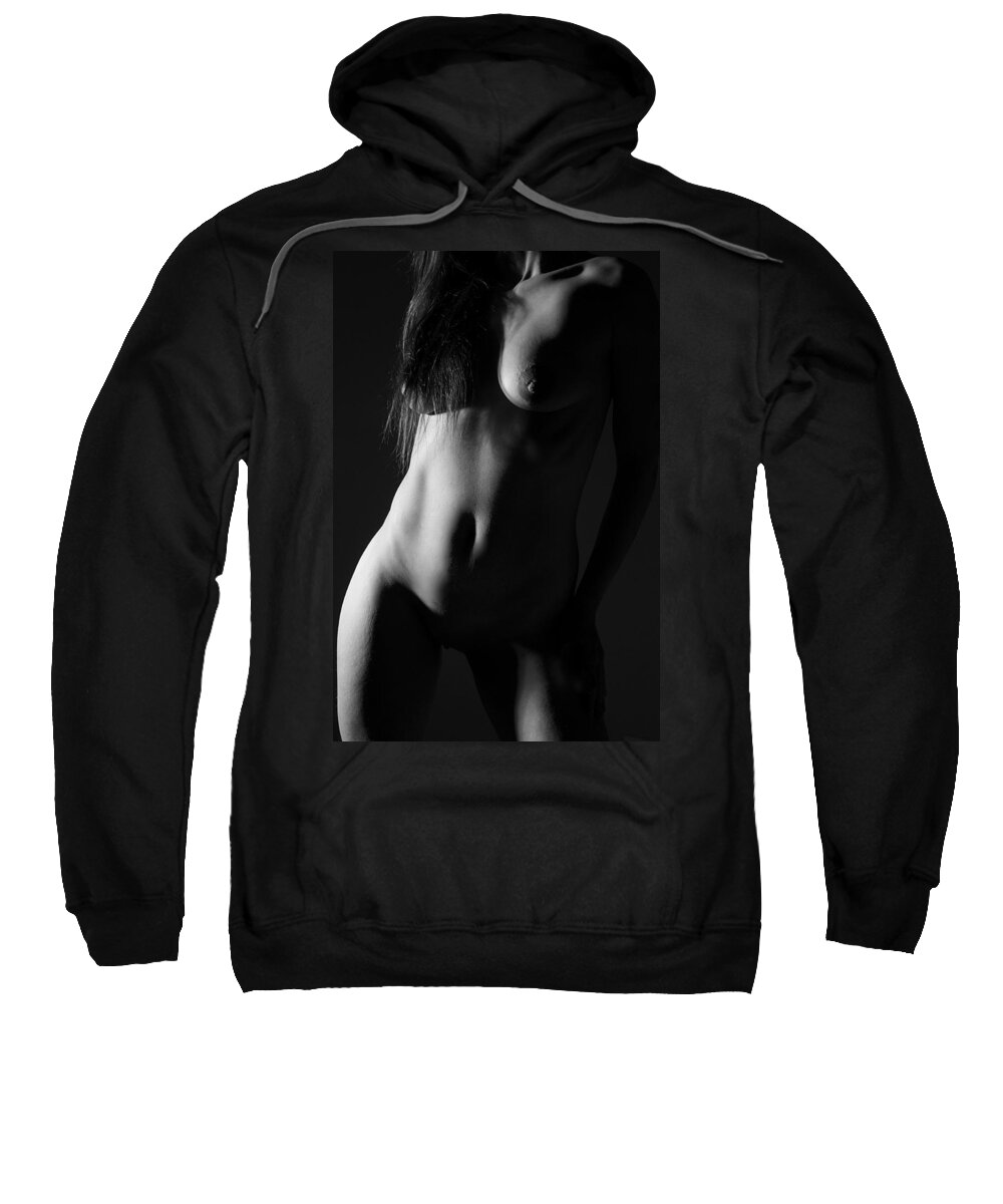 Black And White Sweatshirt featuring the photograph Torso in Black and White by Joe Kozlowski