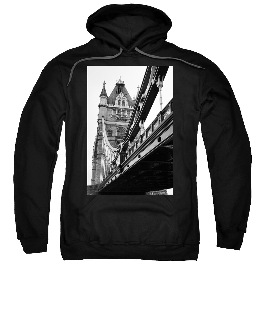 London Sweatshirt featuring the photograph Tower Bridge in Black and White by Ian Middleton