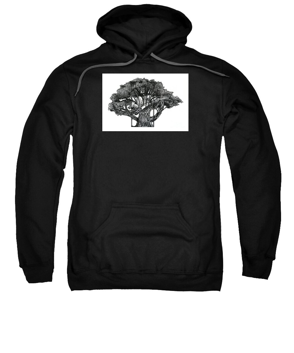 Tree Sweatshirt featuring the drawing Tree of Summer by Danielle Scott