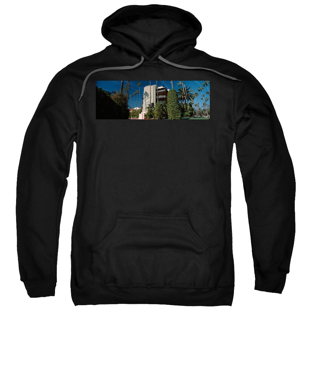 Photography Sweatshirt featuring the photograph Trees In Front Of A Hotel, Beverly by Panoramic Images