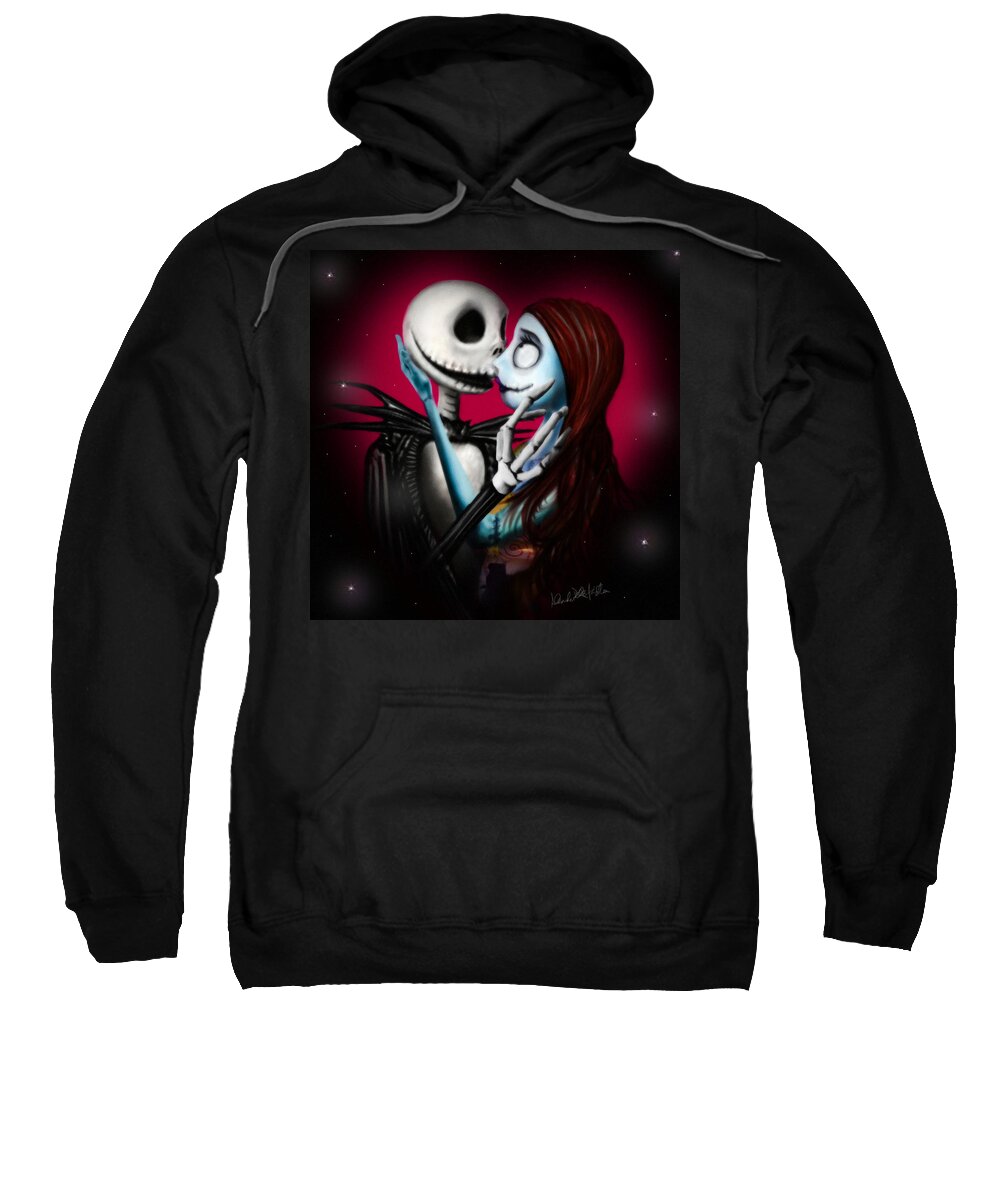 Jack Skeletron Sweatshirt featuring the digital art Two in one heart by Alessandro Della Pietra