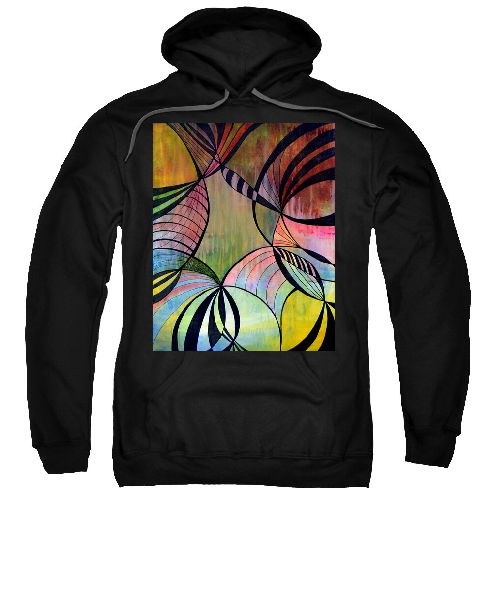 Stained Glass Sweatshirt featuring the painting Un Stained Glass by Lynellen Nielsen