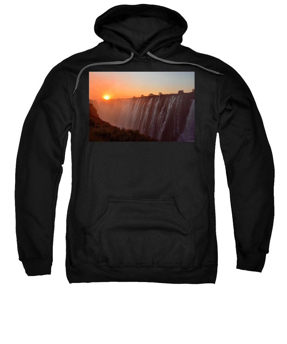 Africa Sweatshirt featuring the photograph Victoria Falls at Sunset by Jeff at JSJ Photography
