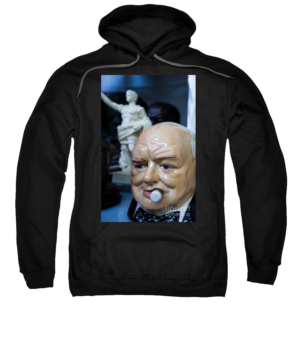 Antique Sweatshirt featuring the photograph Vintage Winston Churchill Ceramic Head by Amy Cicconi