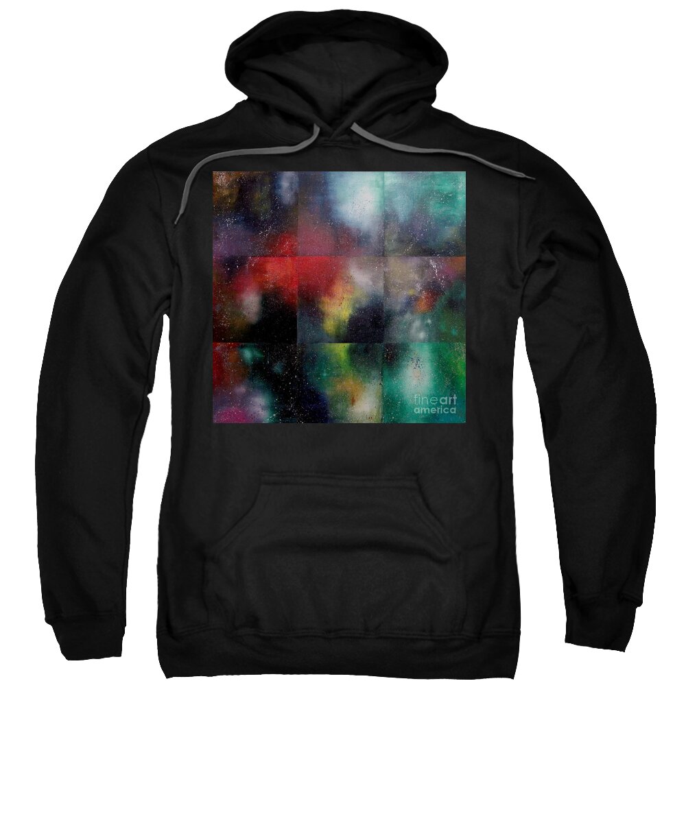 Vision Sweatshirt featuring the painting Visions of Space and Time by Jeremy Aiyadurai