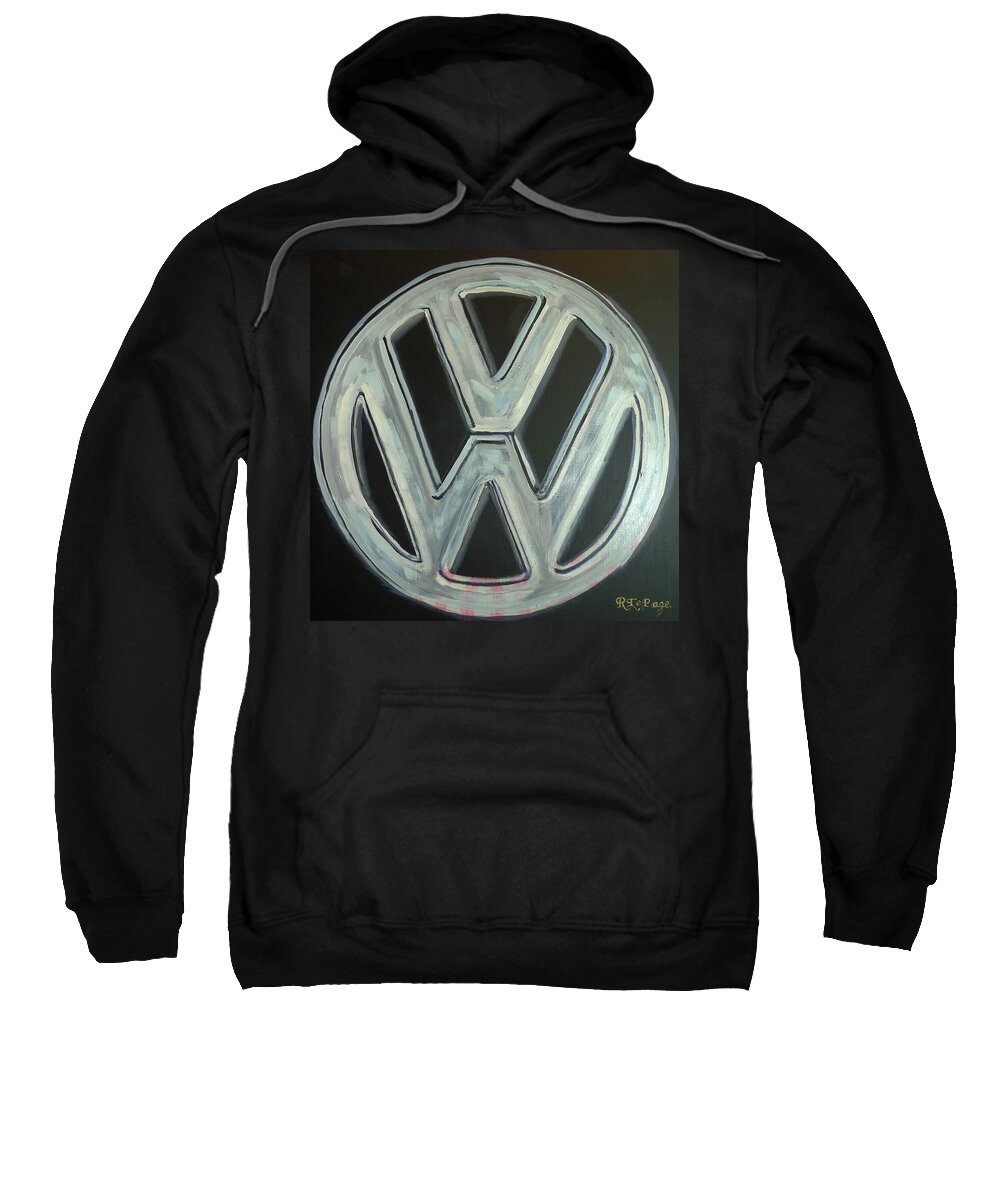 Vw Sweatshirt featuring the painting VW Logo Chrome by Richard Le Page