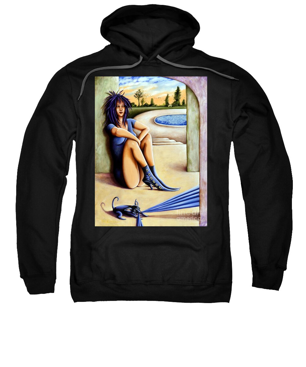 Fantasy Sweatshirt featuring the painting Waiting by Valerie White