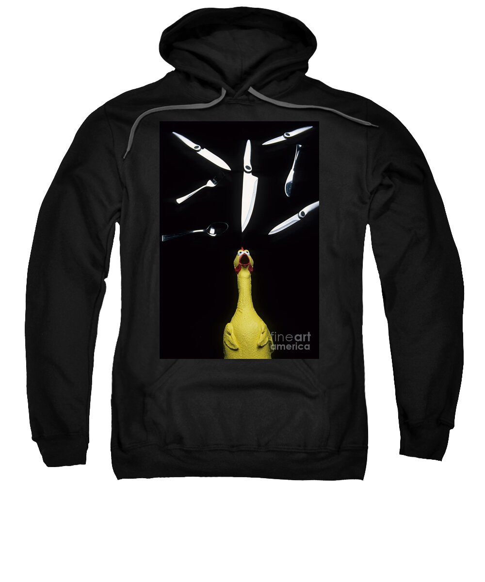 Rubber Chicken Sweatshirt featuring the photograph When Rubber Chickens Juggle by Bob Christopher