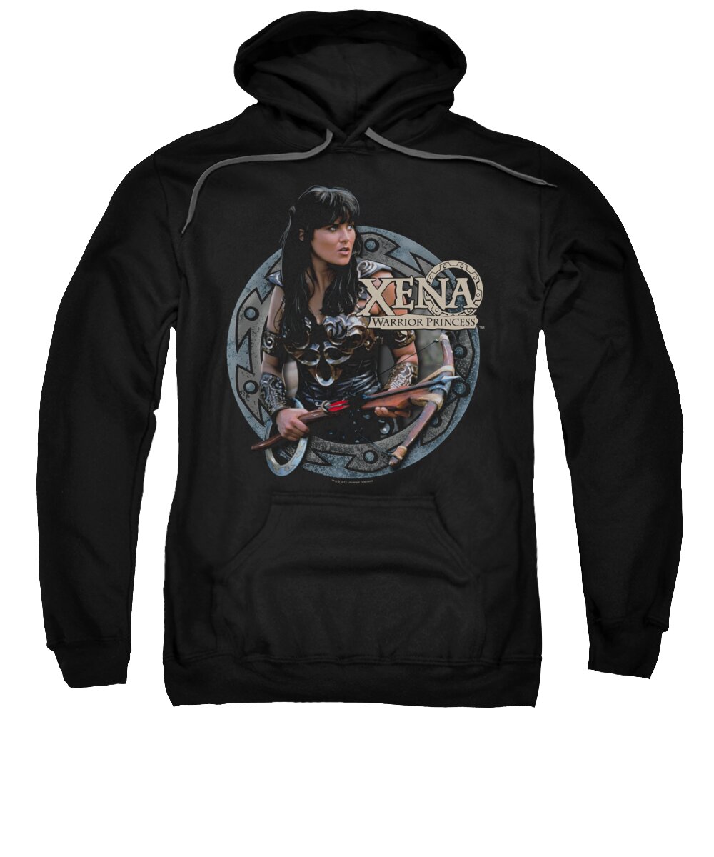 Xena Sweatshirt featuring the digital art Xena - The Warrior by Brand A