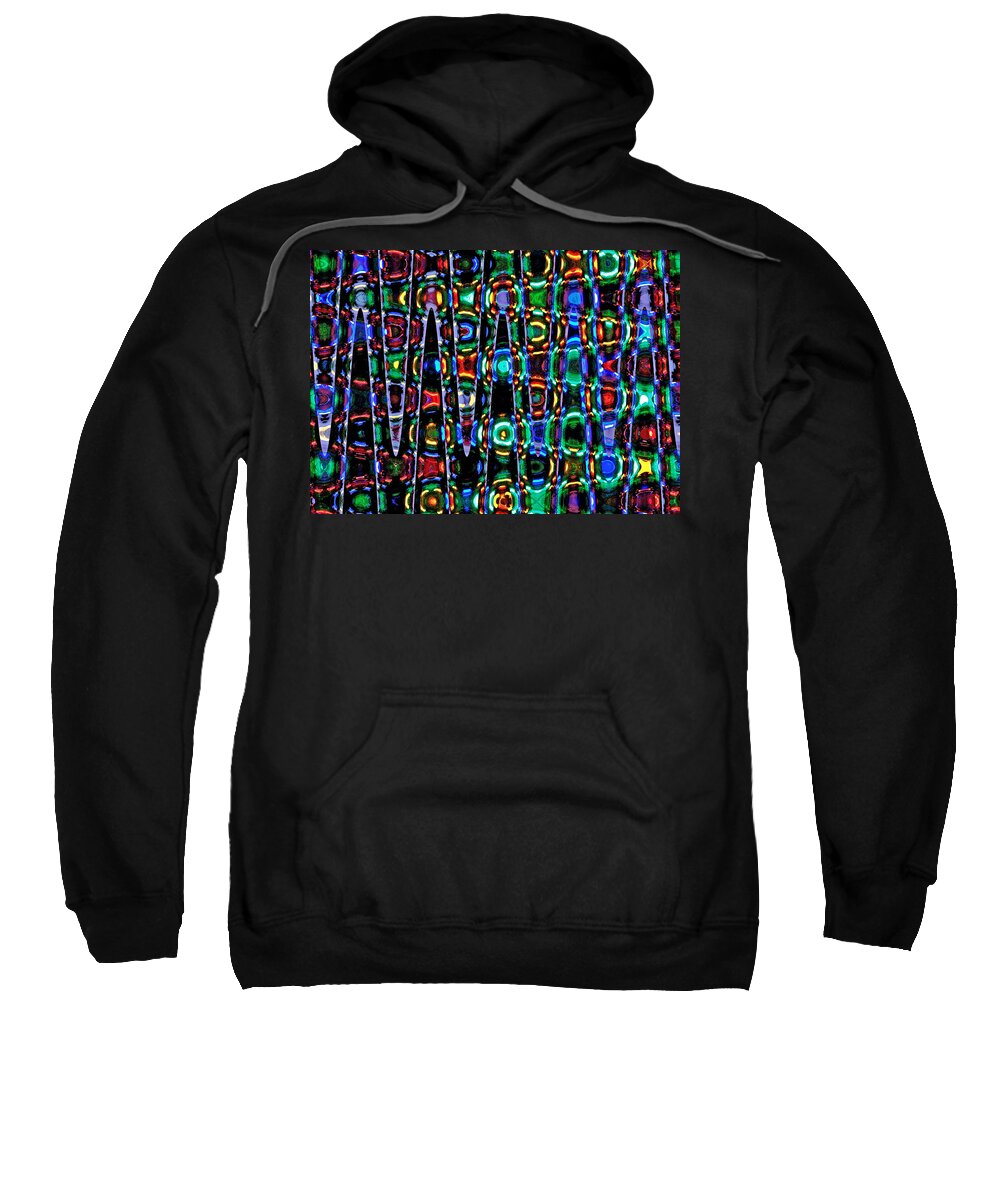 Xmas Lights Sweatshirt featuring the digital art Xmas LIght Distortion by Gary Olsen-Hasek
