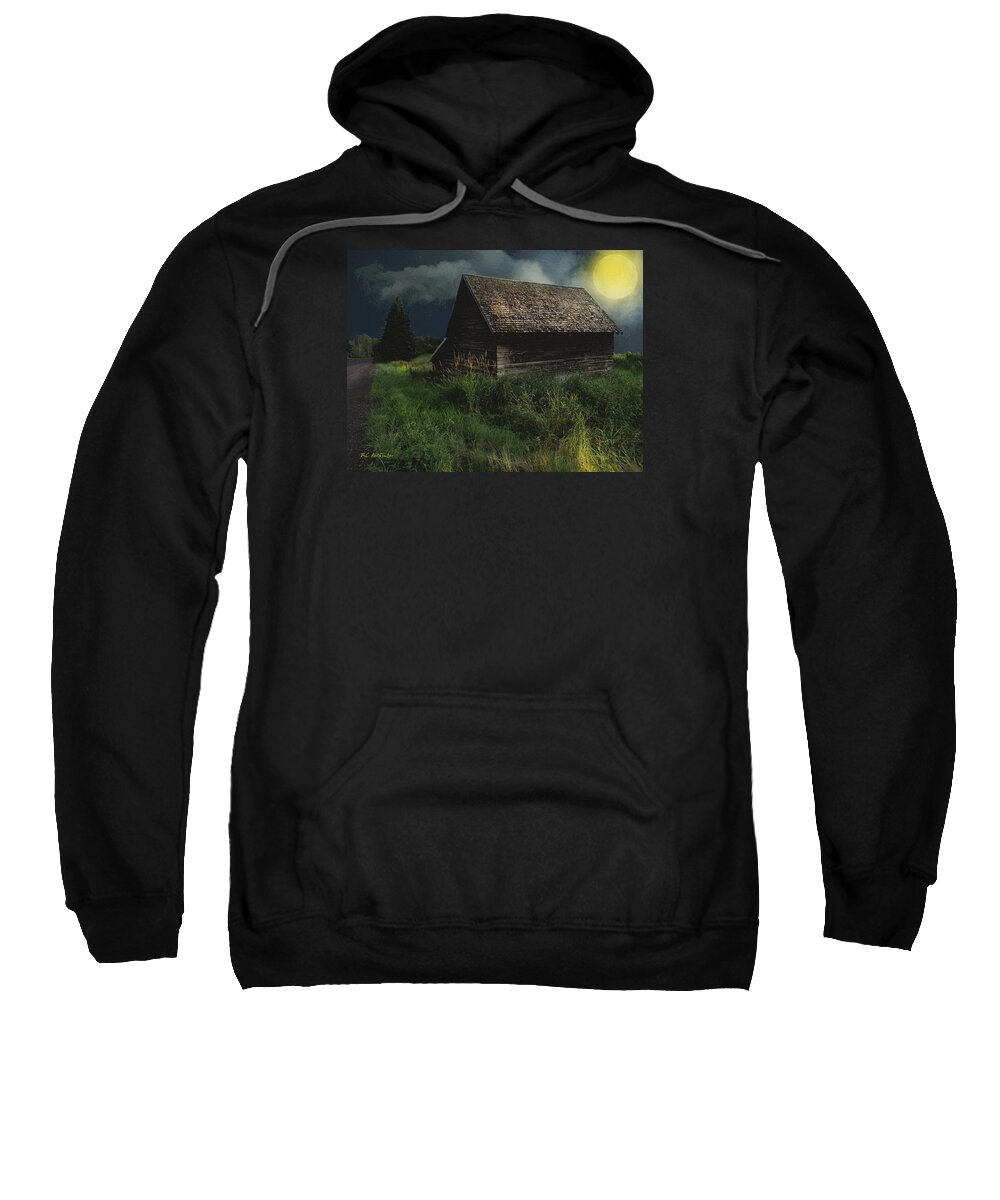 Field Sweatshirt featuring the painting Yellow Moon on the Rise by RC DeWinter