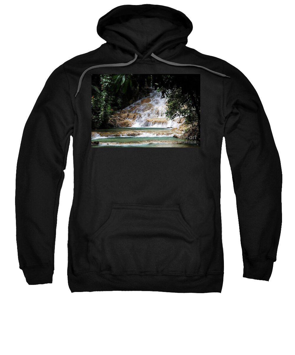Waterfall Sweatshirt featuring the photograph dunn falls II #1 by Hannes Cmarits