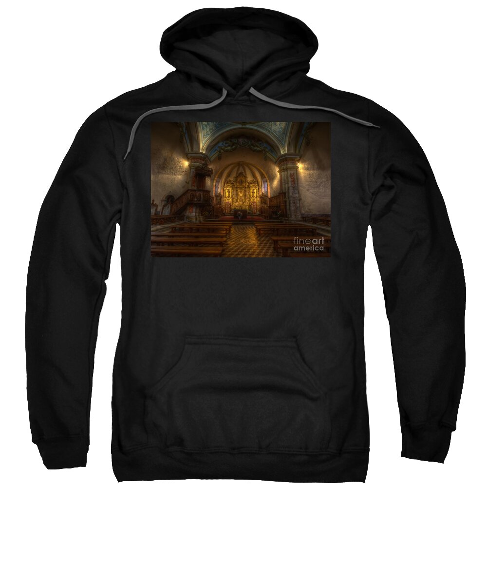 Clare Bambers Sweatshirt featuring the photograph Baroque Church in Savoire France by Clare Bambers