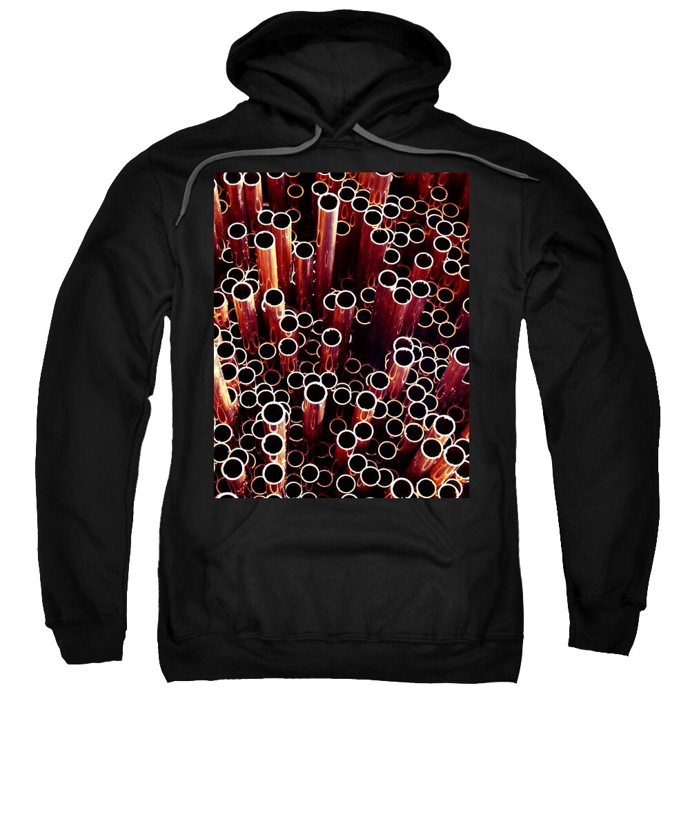 Still Life Sweatshirt featuring the photograph Copper pipes. by Juan Carlos Ferro Duque