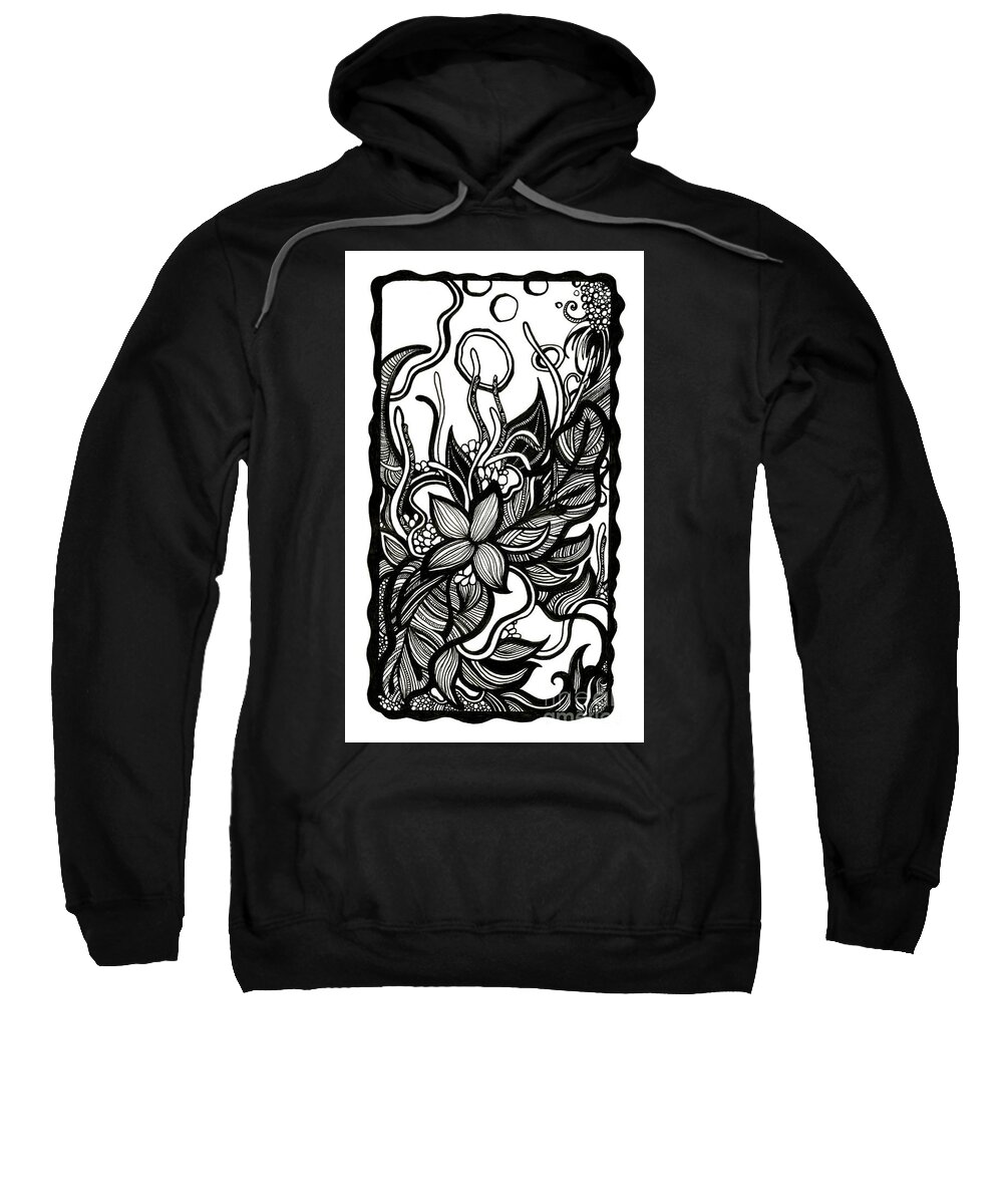 Flowers Sweatshirt featuring the drawing Intertwined by Danielle Scott