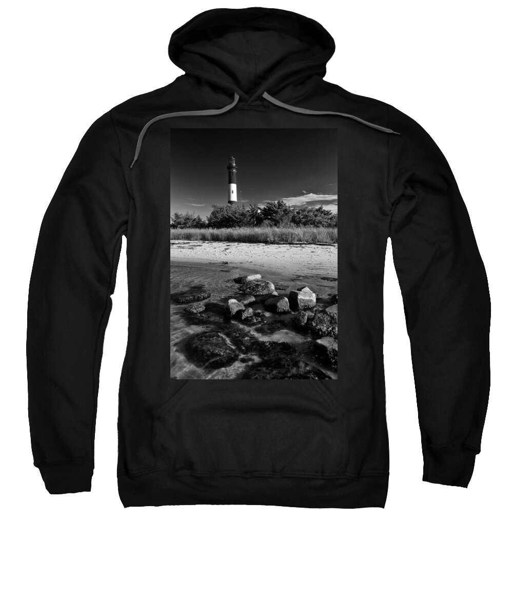 Black And White Sweatshirt featuring the photograph Fire Island in Black and White by Rick Berk