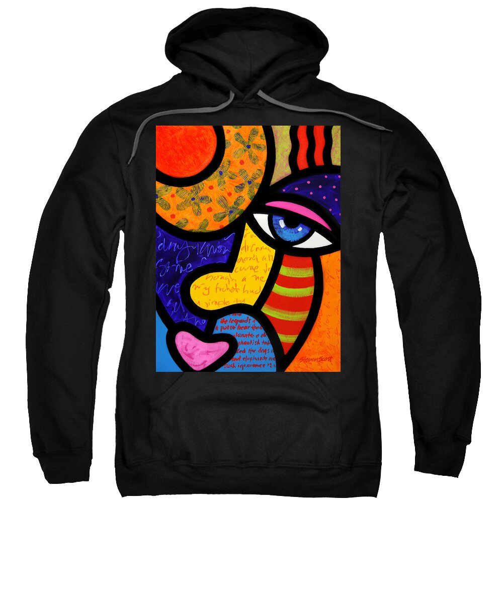 Eyes Sweatshirt featuring the painting Gretchen Buys a Hat by Steven Scott