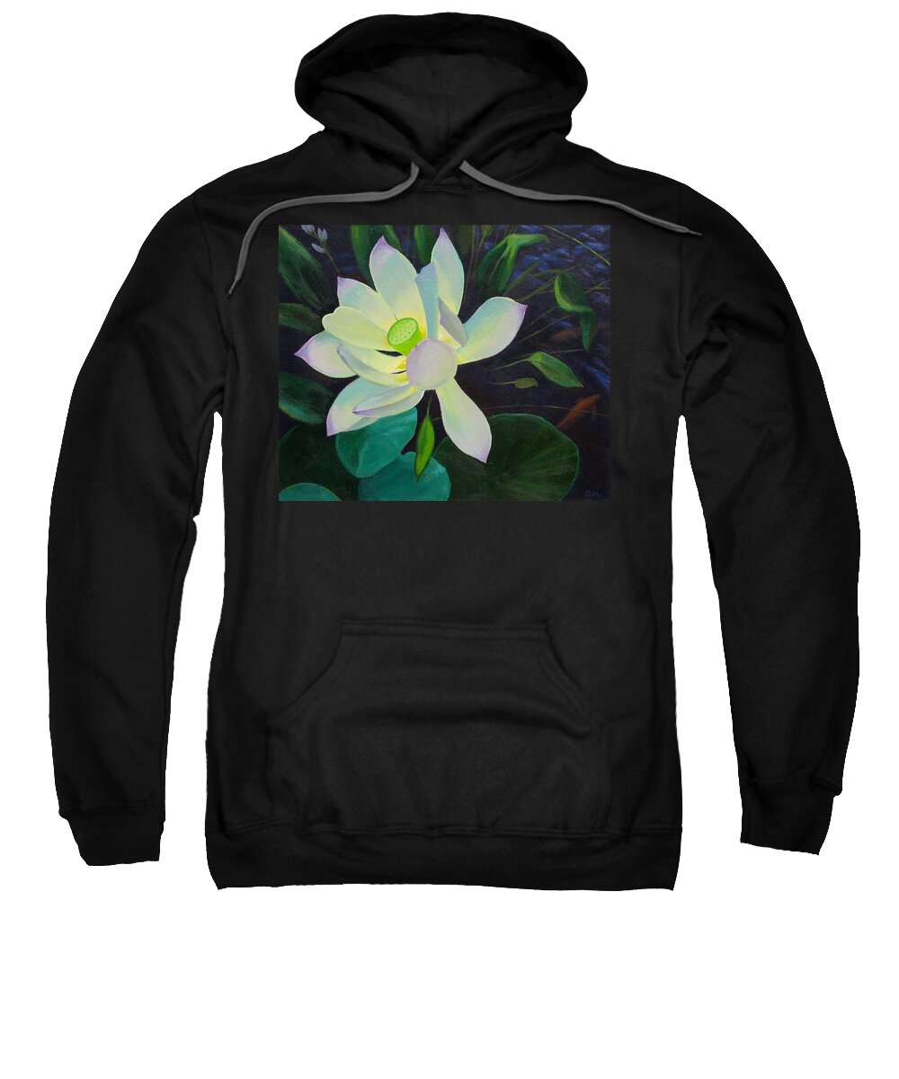 Lotus Sweatshirt featuring the painting Inner Light by Don Morgan