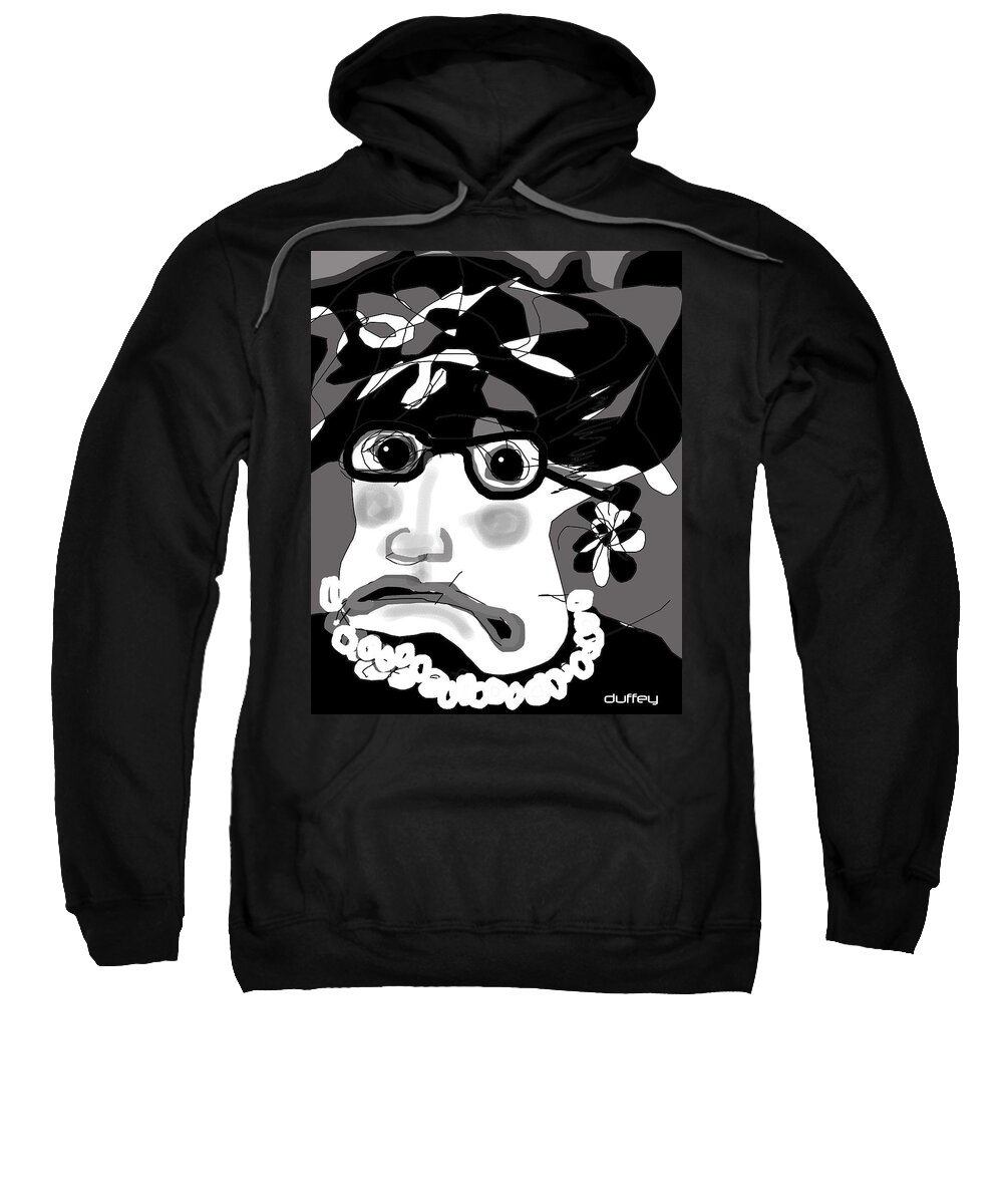Digital Drawing Sweatshirt featuring the photograph Lady Millicent Was Not To Be Outdone In The Crazy Hat Department by Doug Duffey