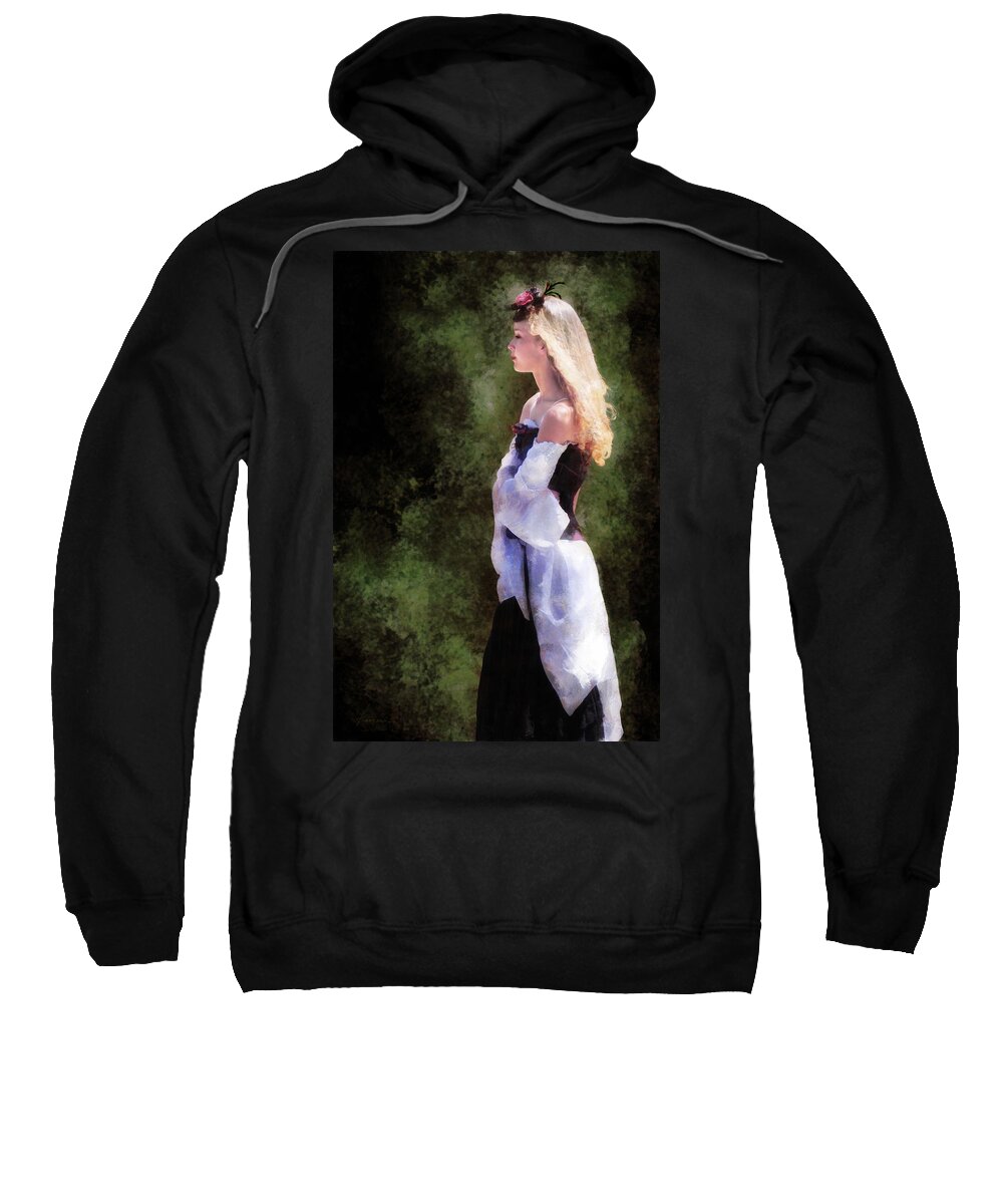 Lady Sweatshirt featuring the digital art Lady of the Woods by Frances Miller