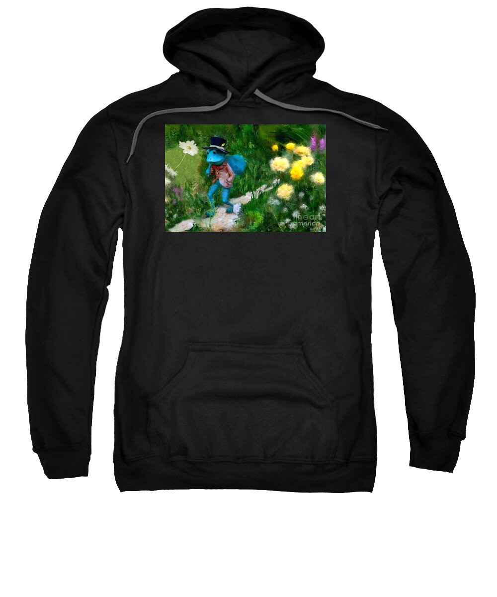 Frog Sweatshirt featuring the digital art Lessons In Lifes Garden by Dwayne Glapion