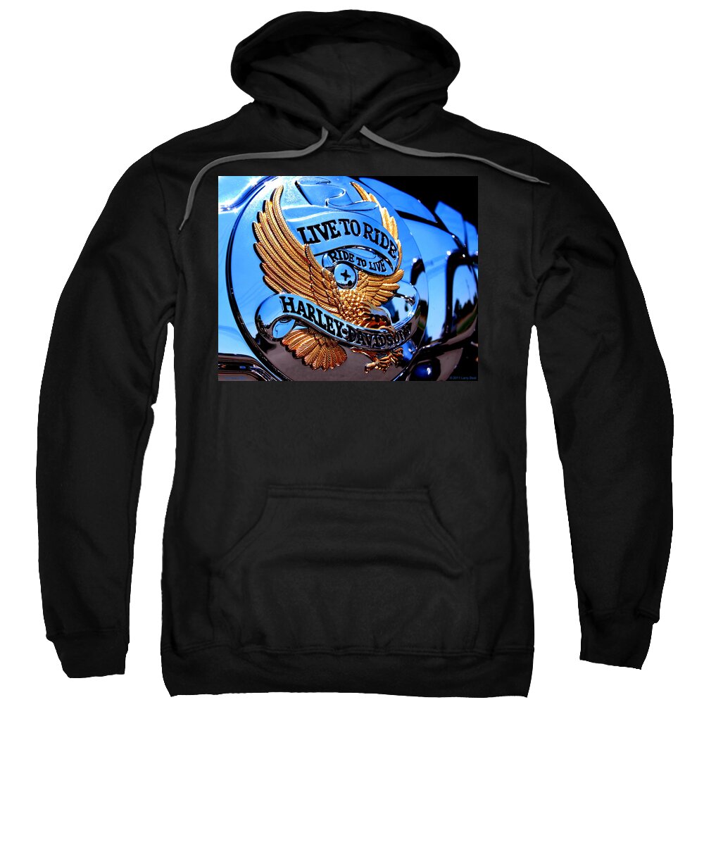 Bike Sweatshirt featuring the photograph Live To Ride by Larry Beat