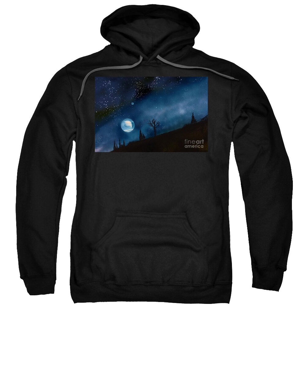 Spray Sweatshirt featuring the painting Night Sky by Bill Richards