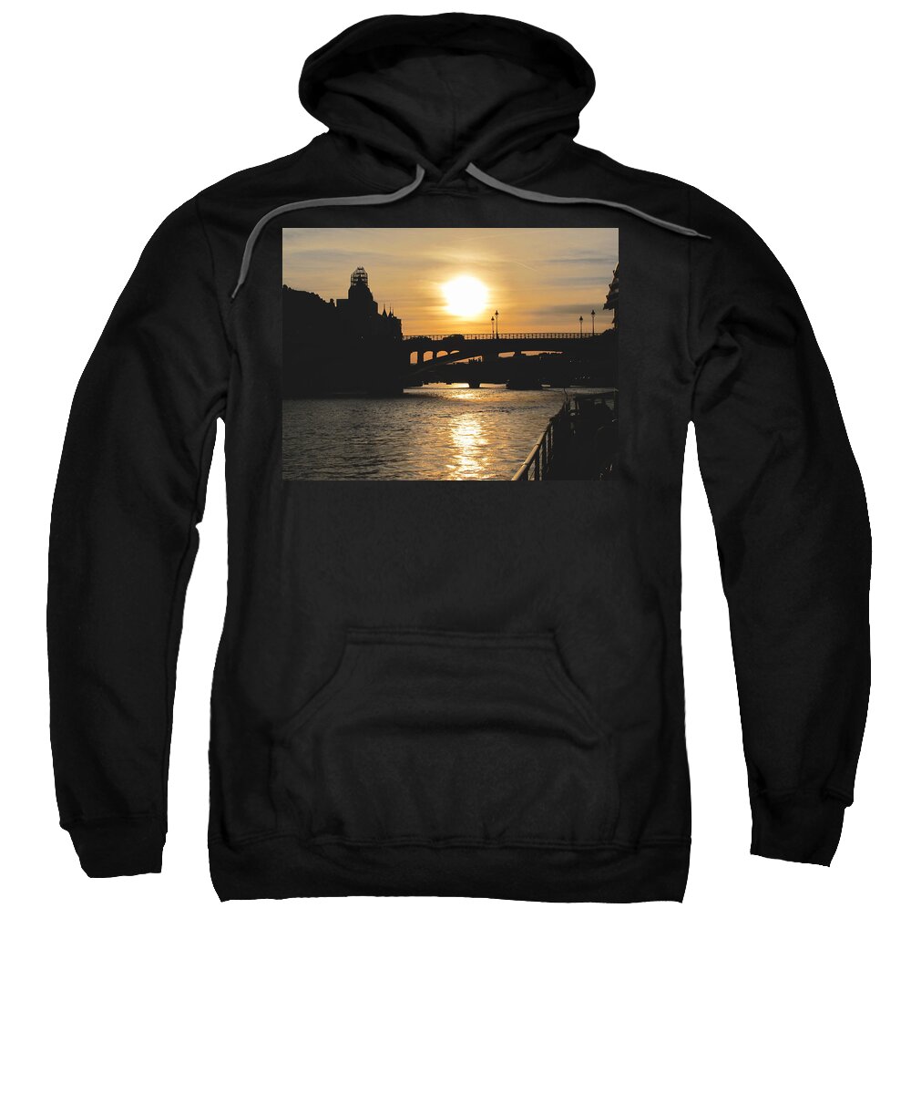 Paris Sweatshirt featuring the photograph Parisian Sunset by Kathy Corday