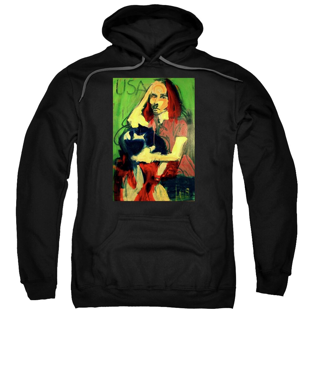 Portraits Sweatshirt featuring the painting Patty Smyth by Les Leffingwell