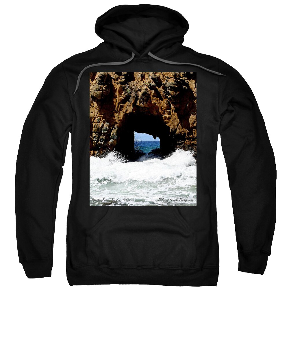  Sweatshirt featuring the photograph 'Pfeiffer Beach Tunnel to the Sea' by PJQandFriends Photography