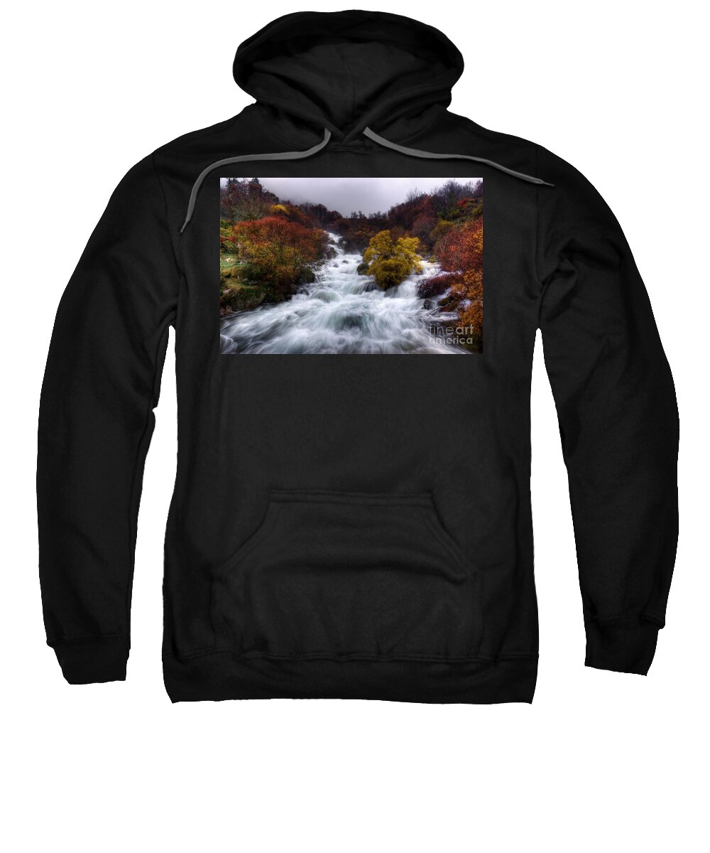 Autumn Sweatshirt featuring the photograph Rapid Waters by Carlos Caetano
