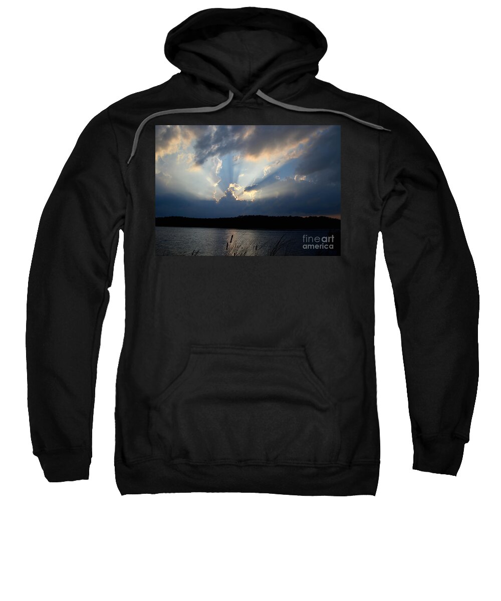 Scenic Sweatshirt featuring the photograph Rays From Heaven by Kathy Baccari