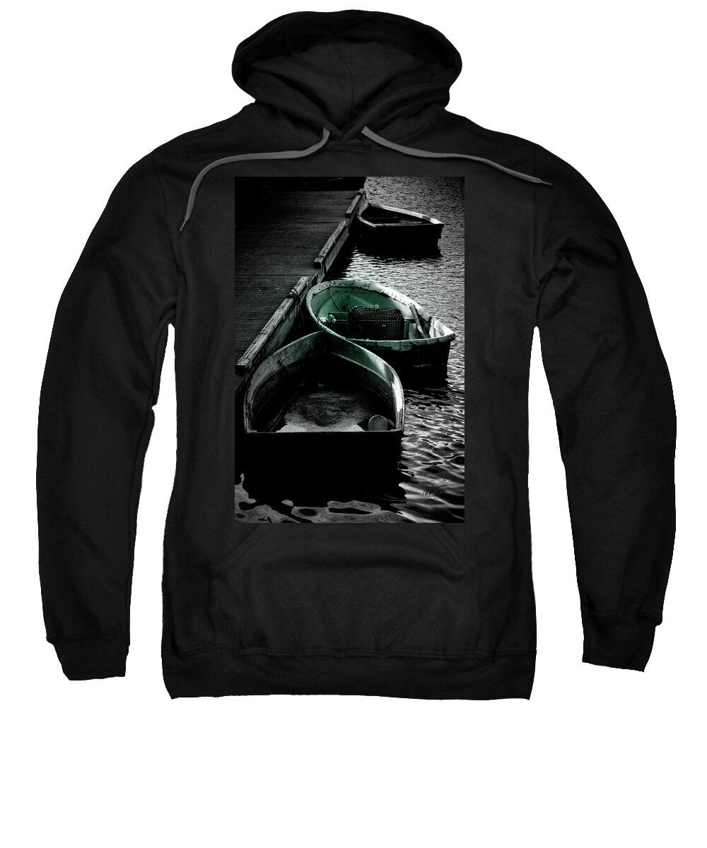  Sweatshirt featuring the photograph Row Boats by Mark Valentine