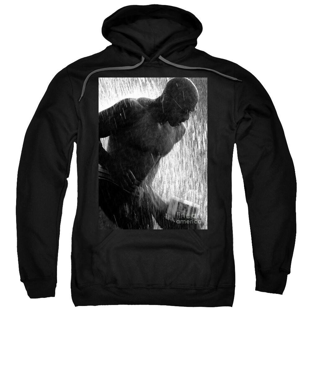 Road Race Sweatshirt featuring the photograph Runner in the Spray by Kathleen K Parker