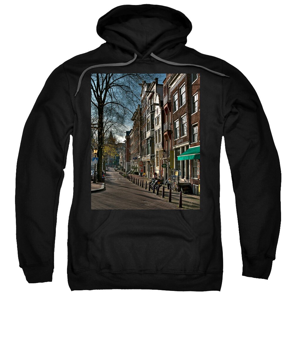 Holland Amsterdam Sweatshirt featuring the photograph Spiegelgracht Gallery. Amsterdam by Juan Carlos Ferro Duque