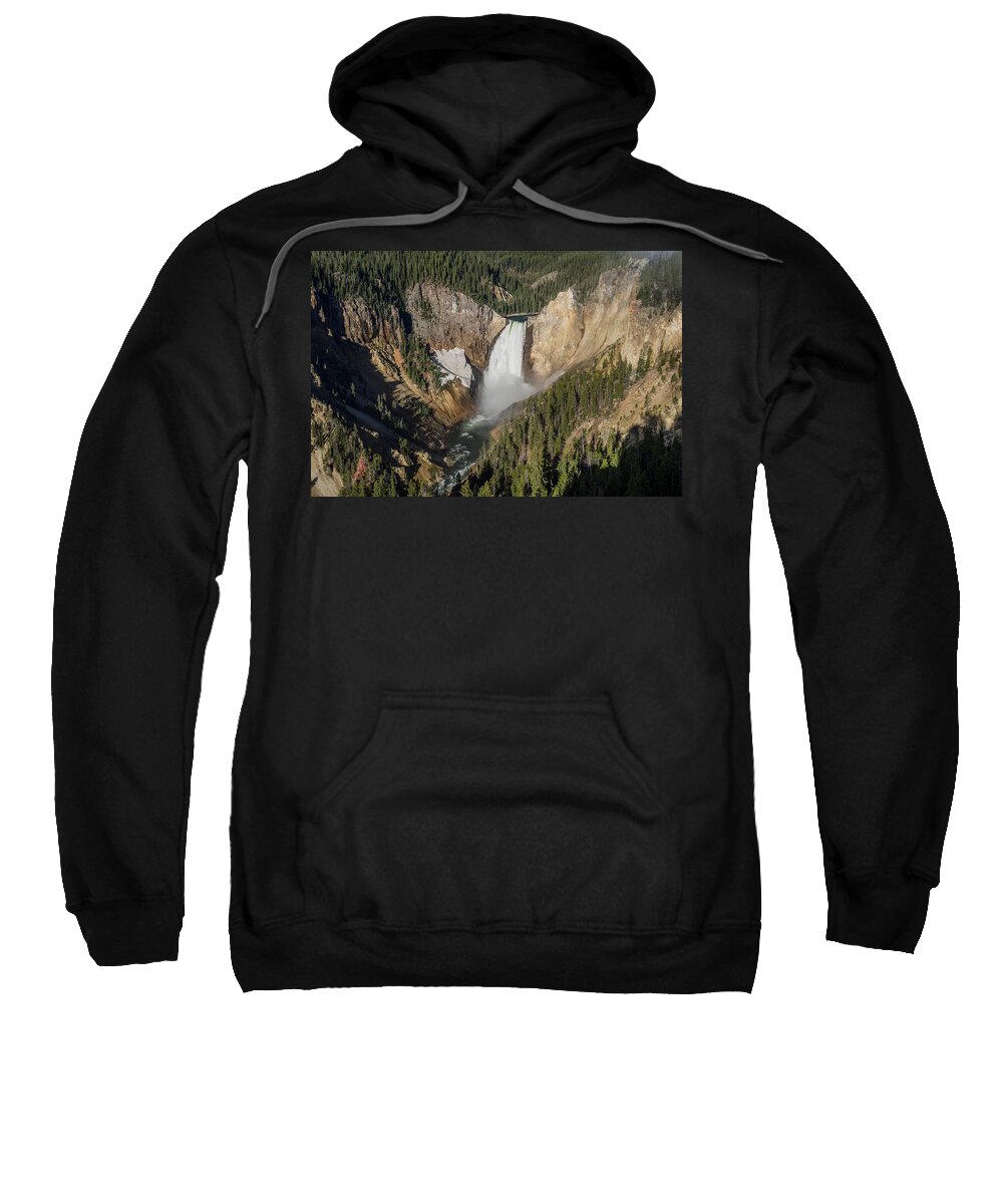 Yellowstone Sweatshirt featuring the photograph Spring Morning at Yellowstone Falls by Greg Nyquist