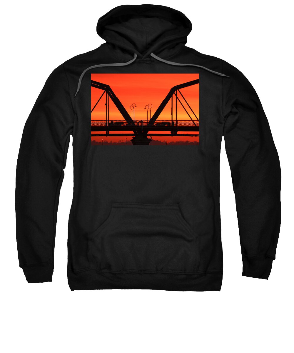 Walnut Street Bridge Sweatshirt featuring the photograph Sunrise Walnut Street Bridge by Tom and Pat Cory