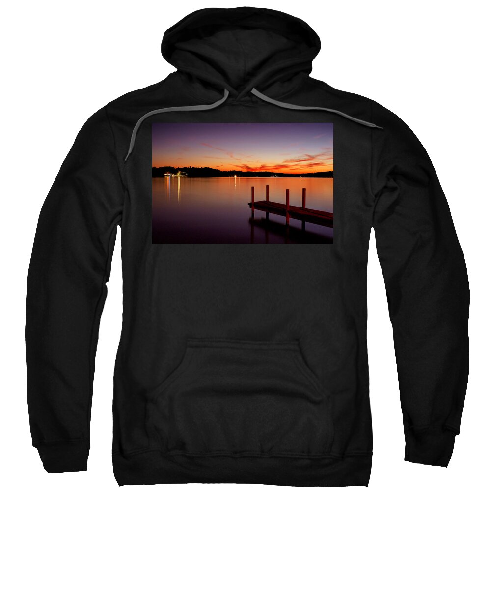 Sunsets Sweatshirt featuring the photograph Sunset at the Dock by Michelle Joseph-Long
