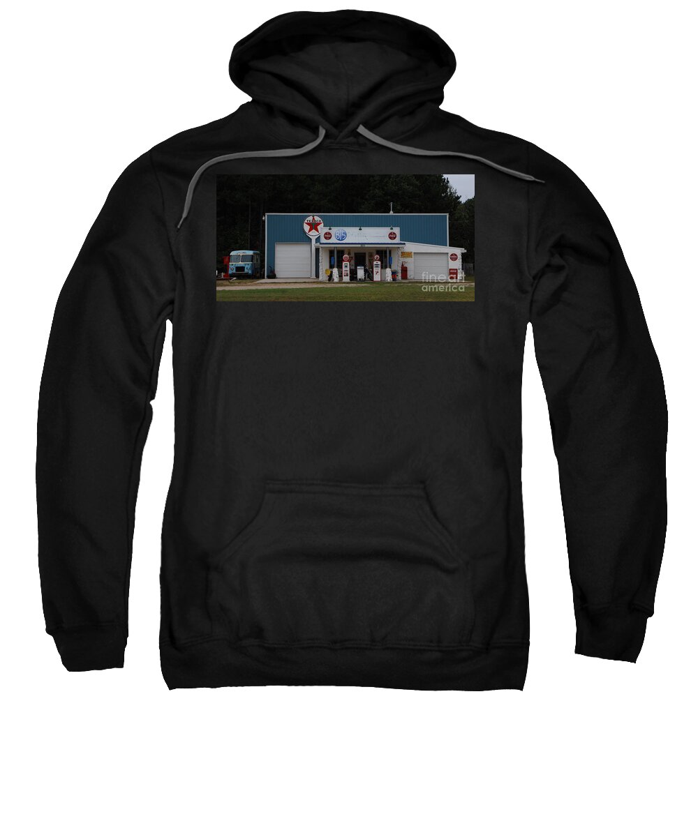 Texaco Sweatshirt featuring the photograph Texaco Gas Station by Grace Grogan