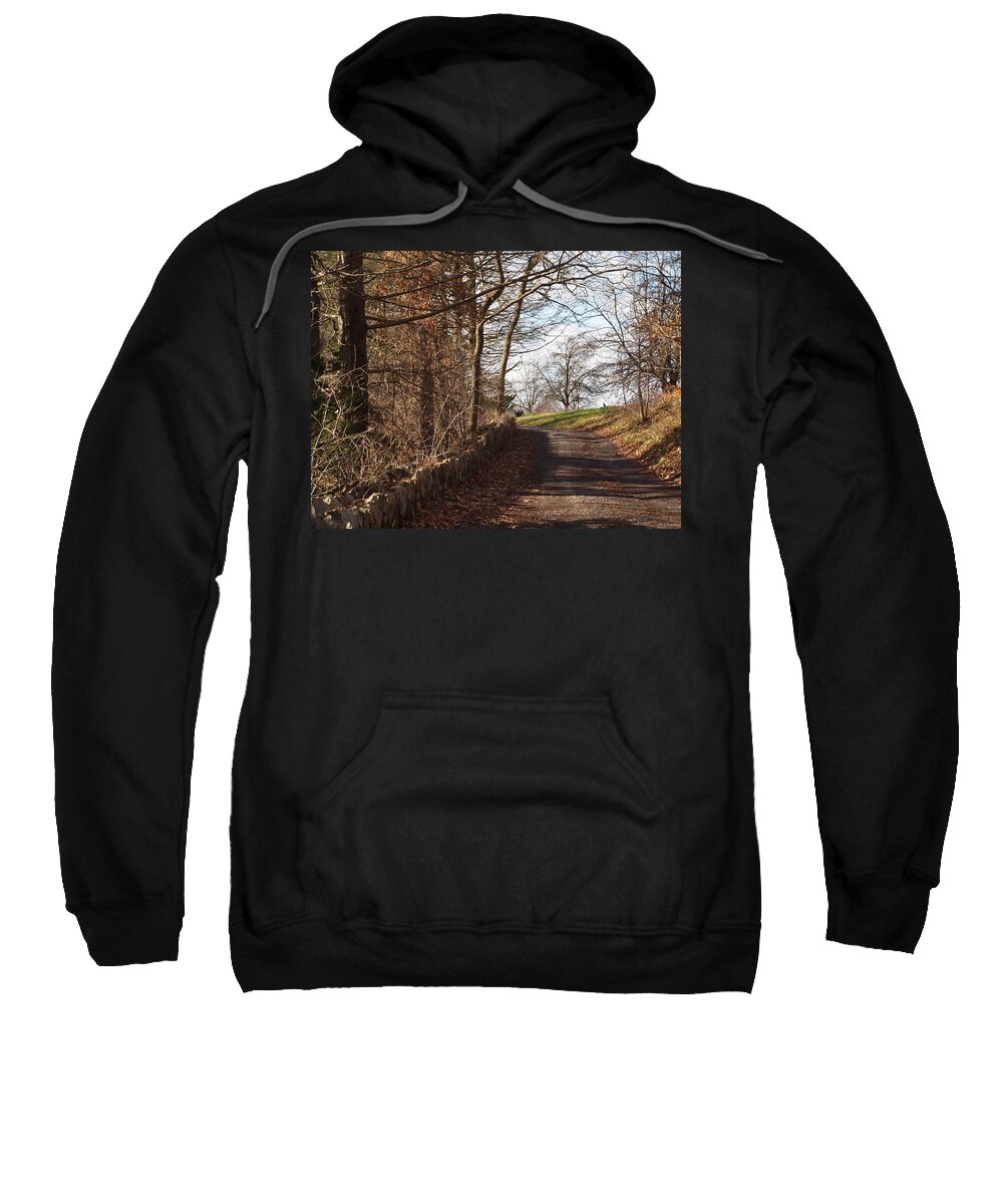 Farms Photographs Sweatshirt featuring the photograph Up Over The Hill by Robert Margetts