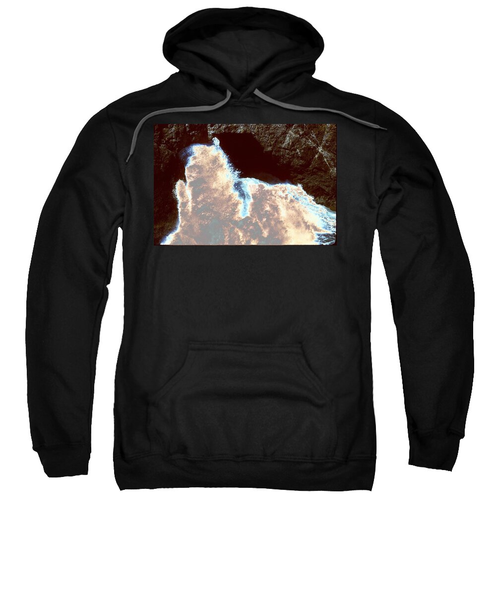 Water Sweatshirt featuring the photograph Waves At Arch Rock by One Rude Dawg Orcutt