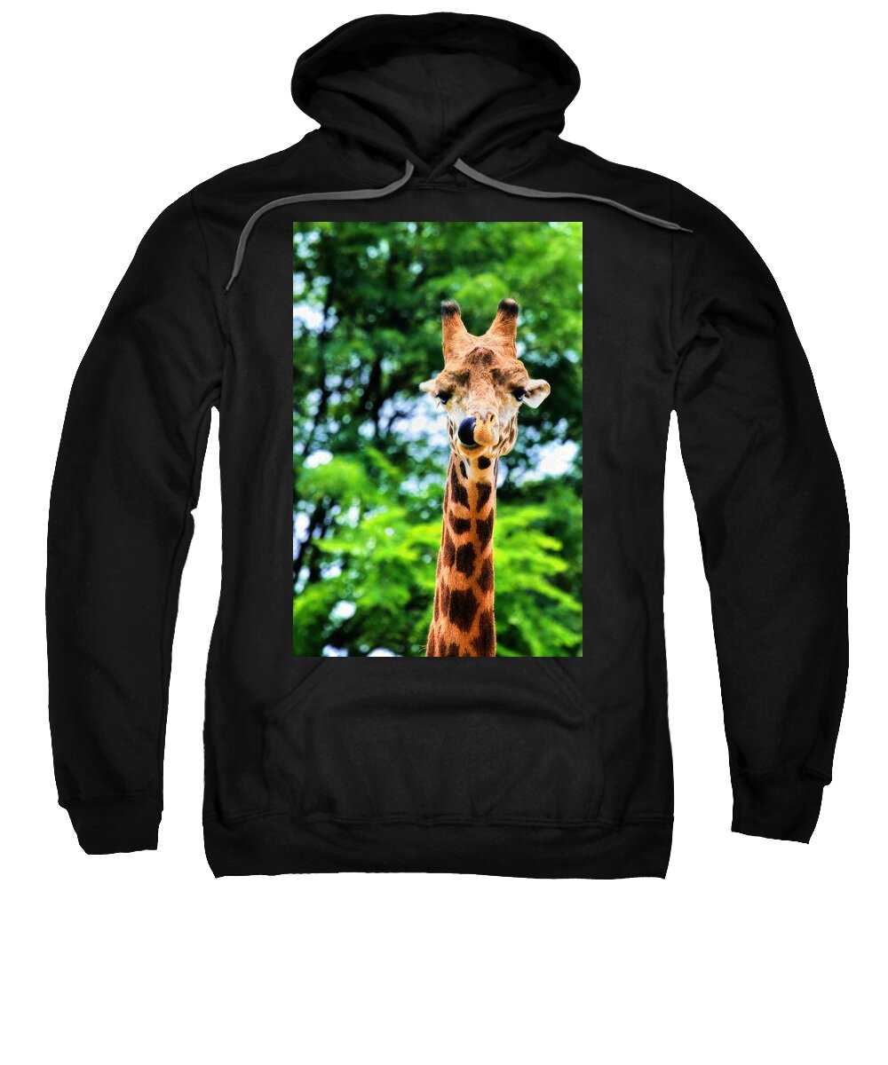 Masai Giraffe Sweatshirt featuring the photograph Yum Sllllllurrrp by Angela Rath