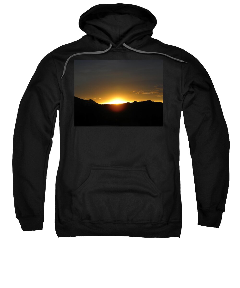 Clouds Sweatshirt featuring the photograph Sunrise West Side of RMNP CO by Margarethe Binkley