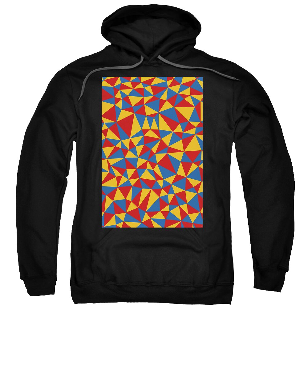 Abstract Sweatshirt featuring the painting Delaunay Triptych Panel 1 #1 by Janet Hansen
