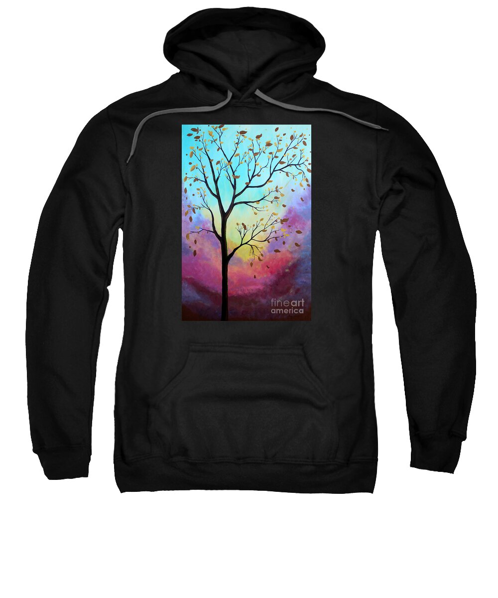 Tree Sweatshirt featuring the painting Enchanted Aura #1 by Stacey Zimmerman