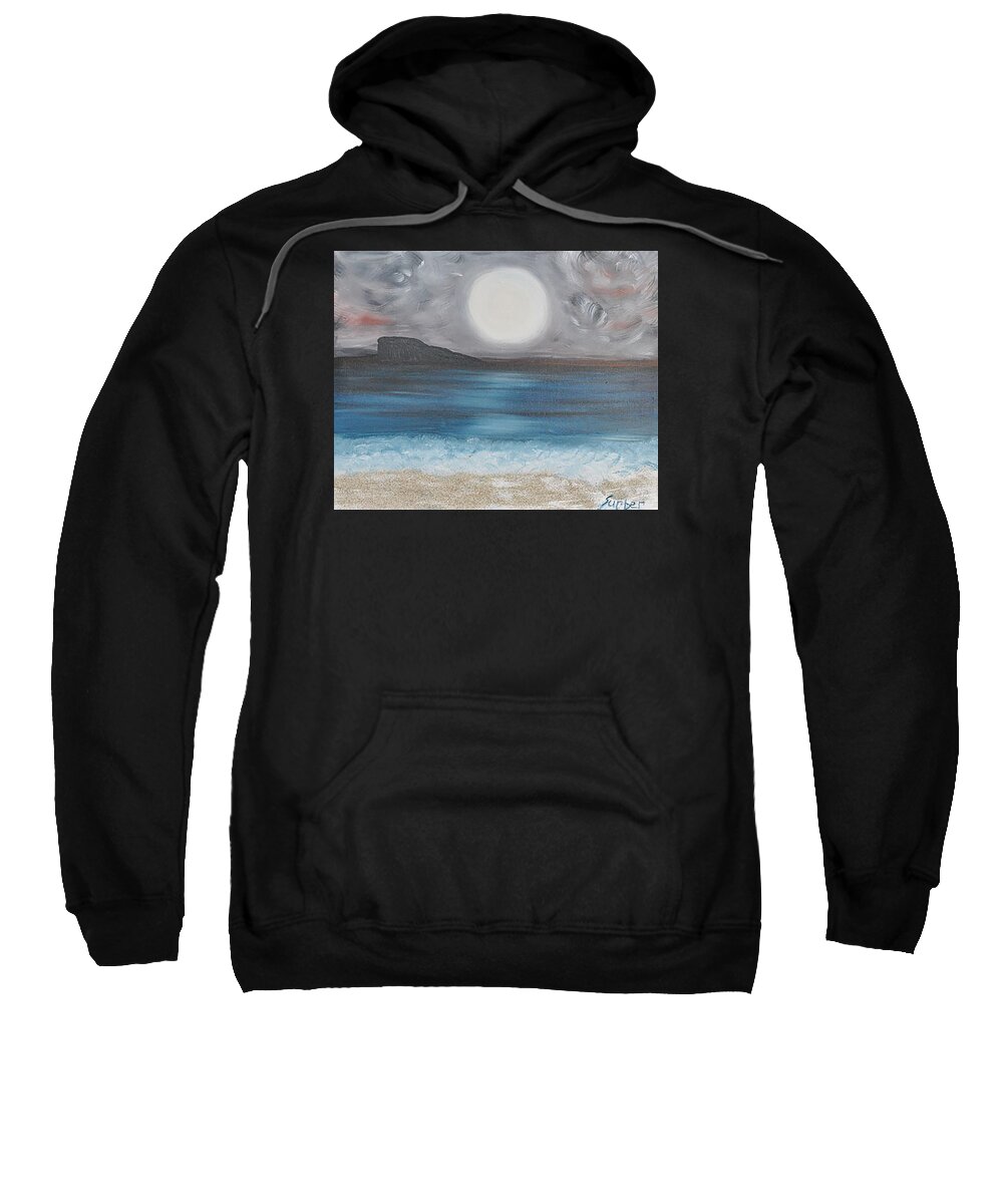 Landscape Sweatshirt featuring the painting Evening on the Beach by Suzanne Surber