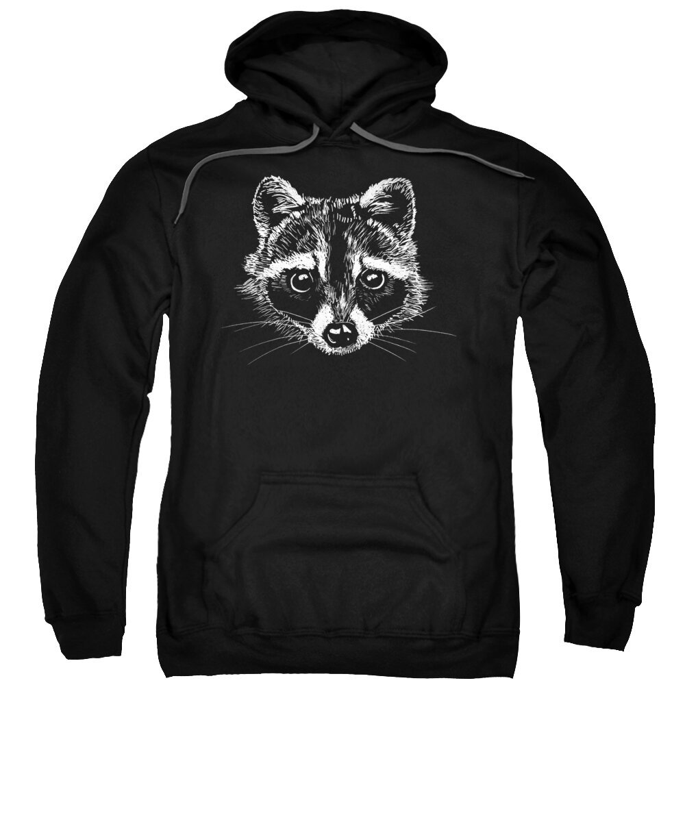 Raccoon Sweatshirt featuring the painting Raccoon #4 by Masha Batkova