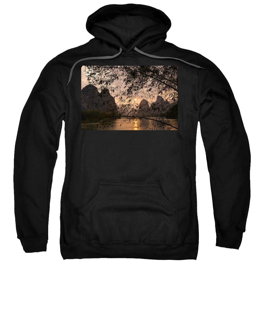Asia Sweatshirt featuring the photograph Sunset on the Li River #1 by Michele Burgess