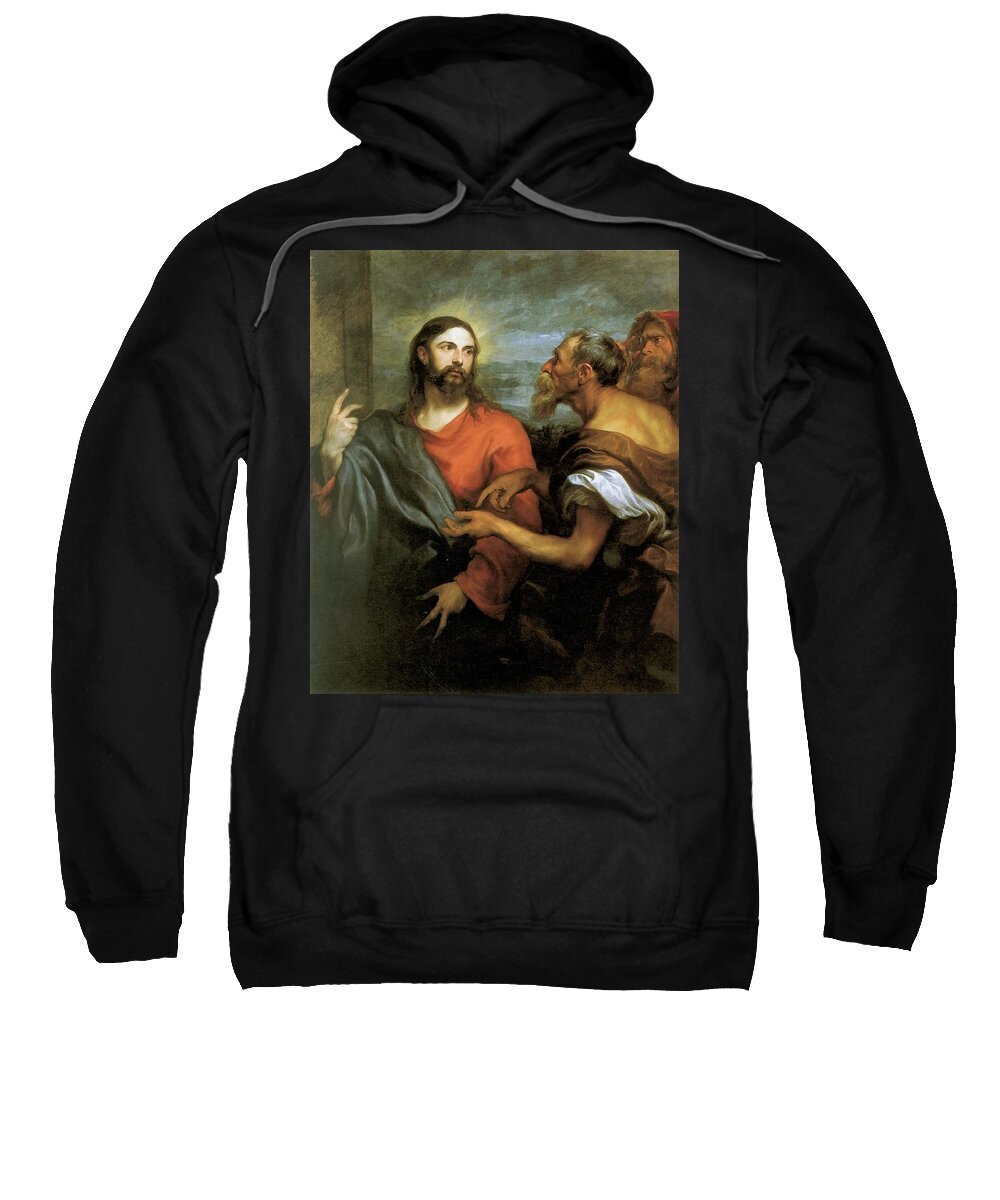 Tribute Sweatshirt featuring the painting Tribute Money #1 by Anthony van Dyck