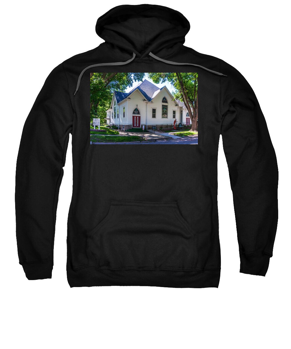 Elliott Iowa Sweatshirt featuring the photograph United Methodist Church #1 by Ed Peterson
